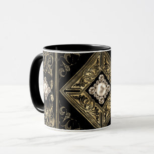 Mug Opulence ornée   Flouris à bijoux noir et or
