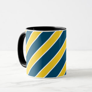 Mug Or/bandes bleues et blanches, rayures, pêché,