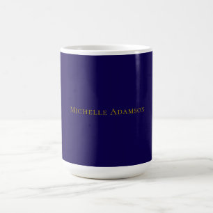 Mug Or & Bleu Couleur Professionnel Moderne Uni