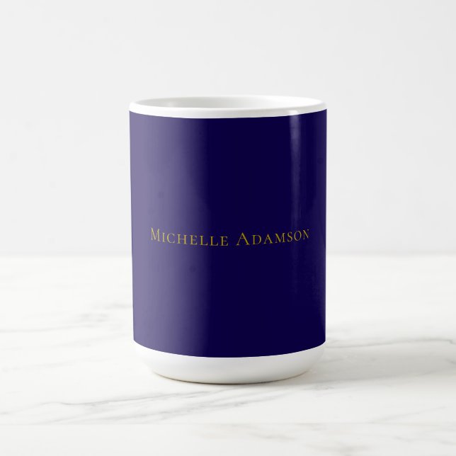 Mug Or & Bleu Couleur Professionnel Moderne Uni (Centre)