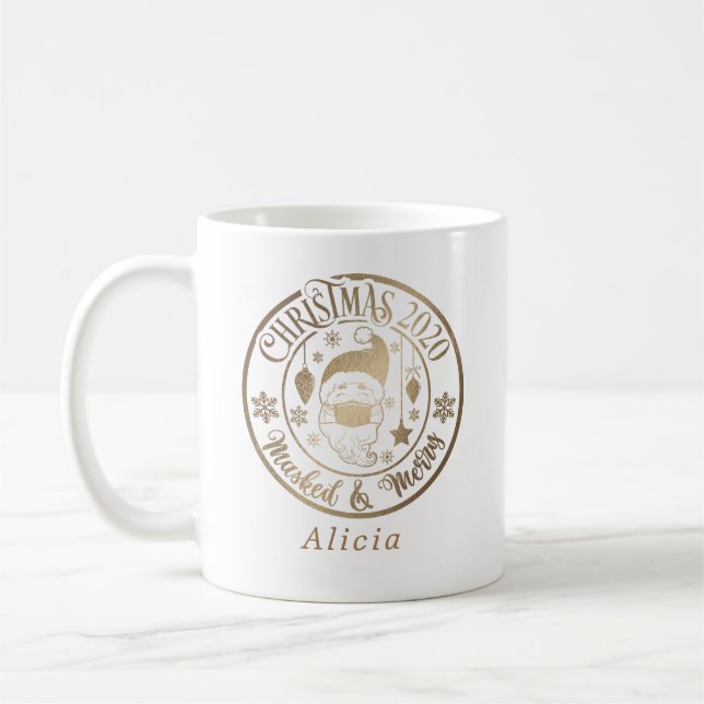 Mug or de vacances pandémique masqué (Gauche)