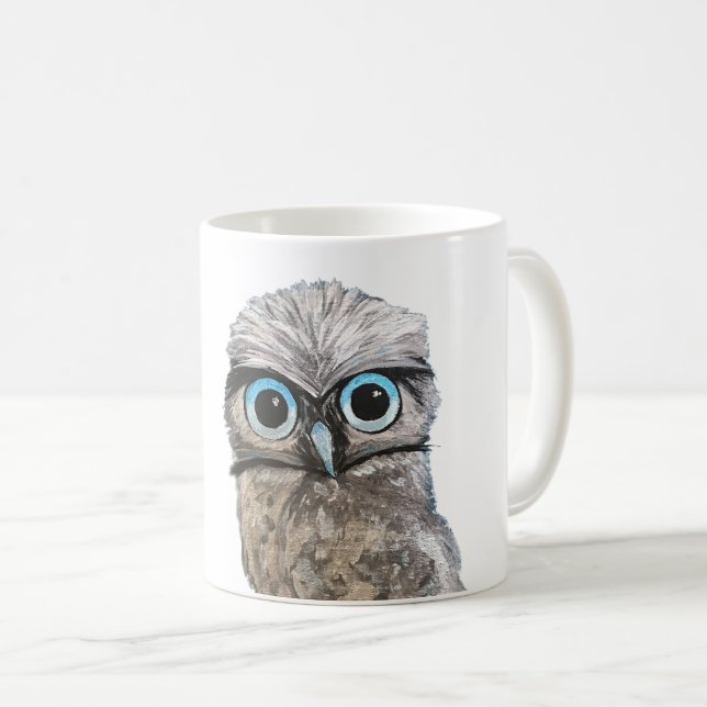 Mug Or et décor creusant argenté de hibou (Devant droit)