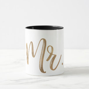 Mug Or et M. blanc type minimal moderne de typographie