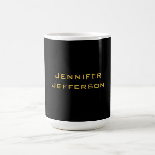 Mug Or Métallisé & Noir Élégant Moderne Professionnel
