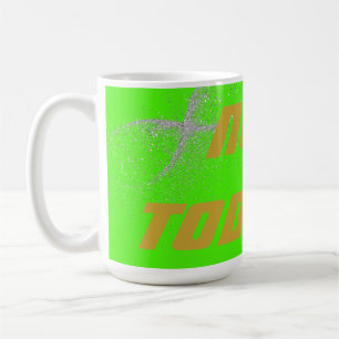 Mug Or "PAS AUJOURD'HUI !" avec Parties scintillant ar