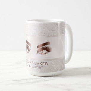 Mug Or rose de mèches de yeux de sourcil de maquilleur
