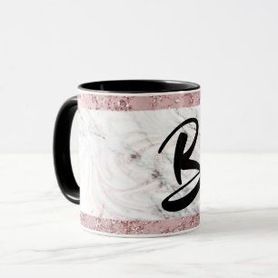 Mug Or Rose Moderne Marbre Pailleté Décoratif