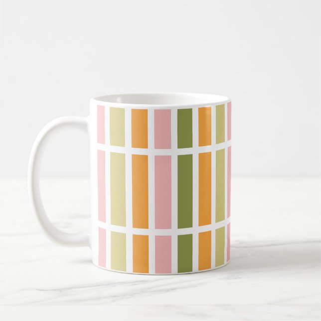 Mug Or rose orange et rayures vertes (Gauche)