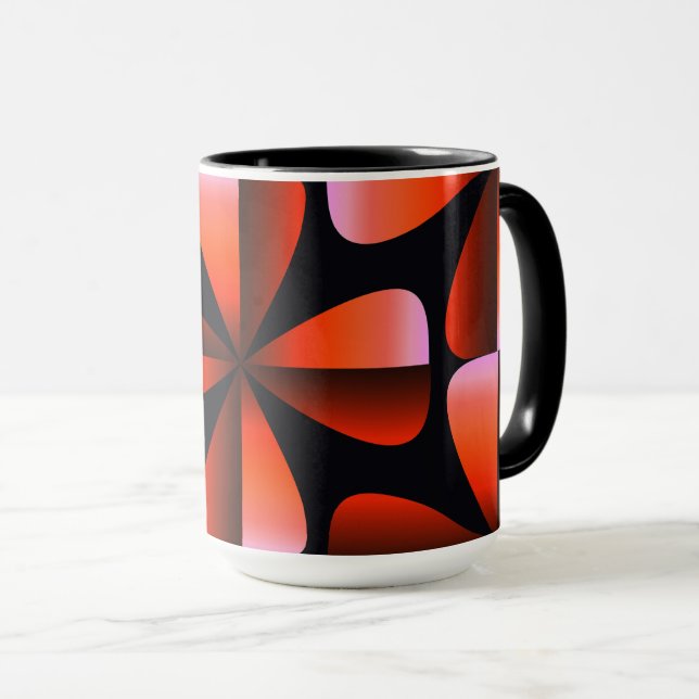 Mug Orange and Black Minimalist Abstract (Devant droit)