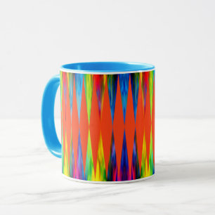 Mug [Orange ardente géométrique de harlequin de fies