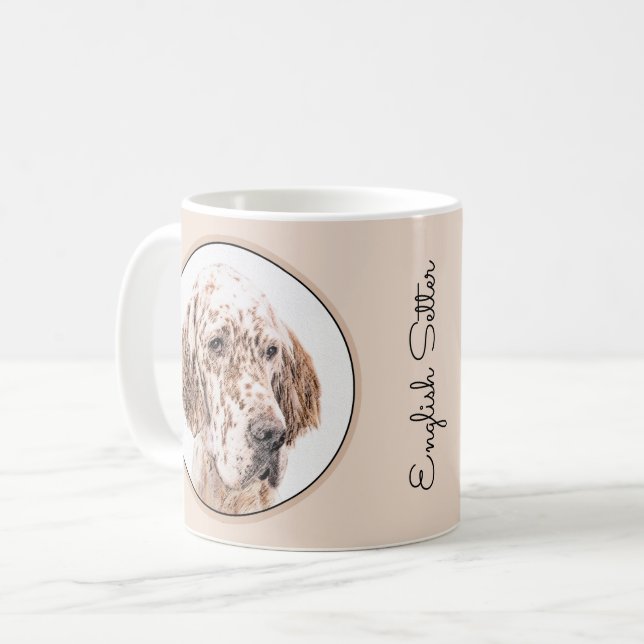 Mug Orange Belton Painting Dog Art (Devant gauche)