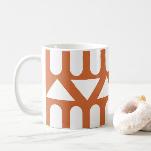 Mug Orange blanc moderne géométrique