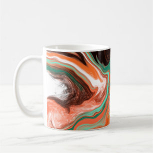 Mug Orange Brown Art moderne Abstrait