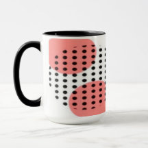 Orange Circles with Black Polka Dots pattern