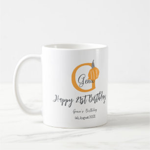 Mug Orange citrouille automne anniversaire 21e chute d