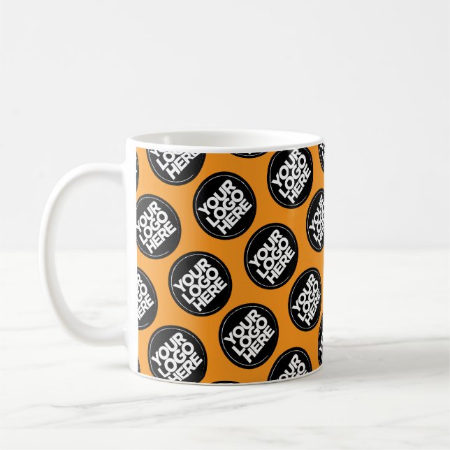 Mug Orange Custom logo business pattern employee (Gauche)