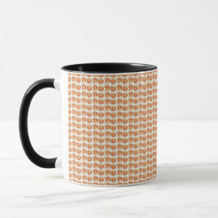 Mug Orange et Arrière - plan blanc avec un Motif éléga