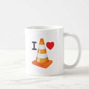 Mug Orange et blanc Trafic de bande cône amour coeur