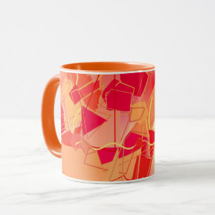Mug Orange et rose chaud, Kadinsky inspiré Abstrait