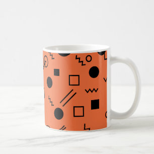 Mug Orange, fun, trendy, geometric Memphis graphic
