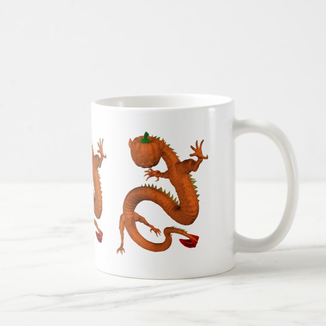 Mug Orange Halloween Citrouille Dragon (Droite)