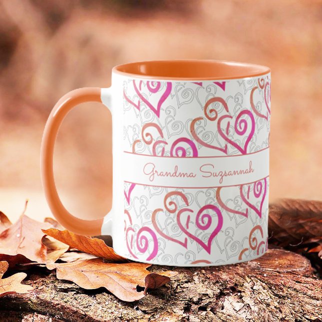 Mug Orange Rose Lié Coeur Artwork Personnalisé (Créateur téléchargé)