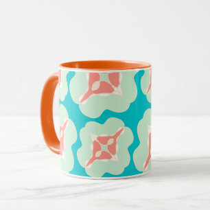 Mug Orange turquoise moderne géométrique