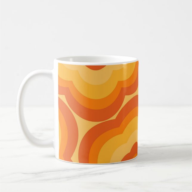 Mug Orange Y2K Fleur sauvage Bold Retro Spring Cuisine (Gauche)