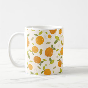 Mug Oranges peintes à la main fruit sans couture desig