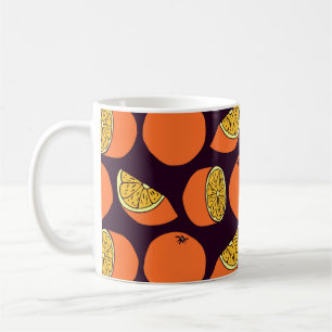 Mug Oranges sans couture motif, texture vintage.
