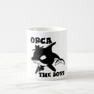 Mug orca le patron dessin animé style drôle illustra