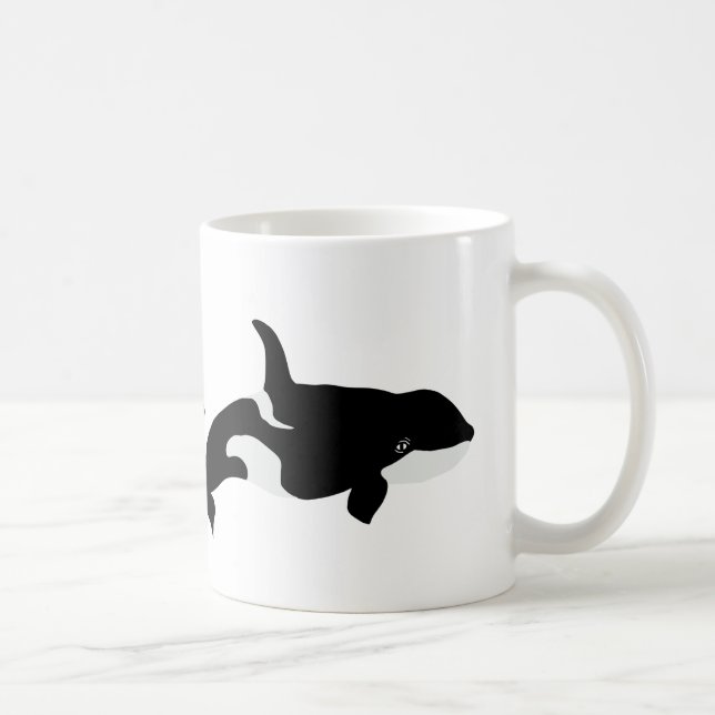 Mug Orca Whale Illustration Cetacea White (Droite)