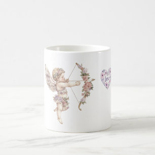 Mug Orchidée Flèche d'Amour de Cupidon Fleur de Coeur