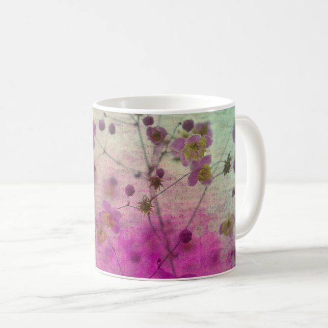 Mug Orchidée turquoise violet script élégant papier ar (Devant droit)