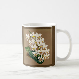 Mug Orchidées Blanches Impression Botanique, Arrière -