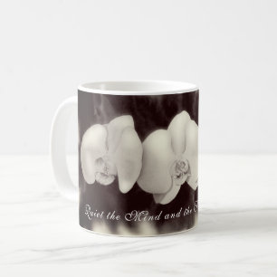 Mug Orchidées d'aquarelle noir et blanc
