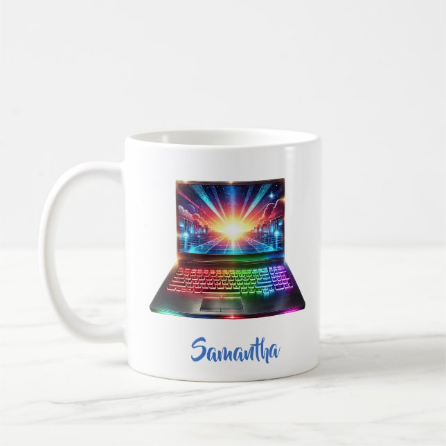 Mug Ordinateur gamers couleurs vives jeu station (Gauche)