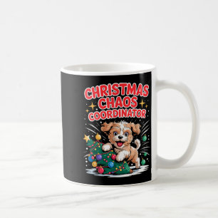 Mug Organisateur de chaos de Noël Chiot de Noël Drôle
