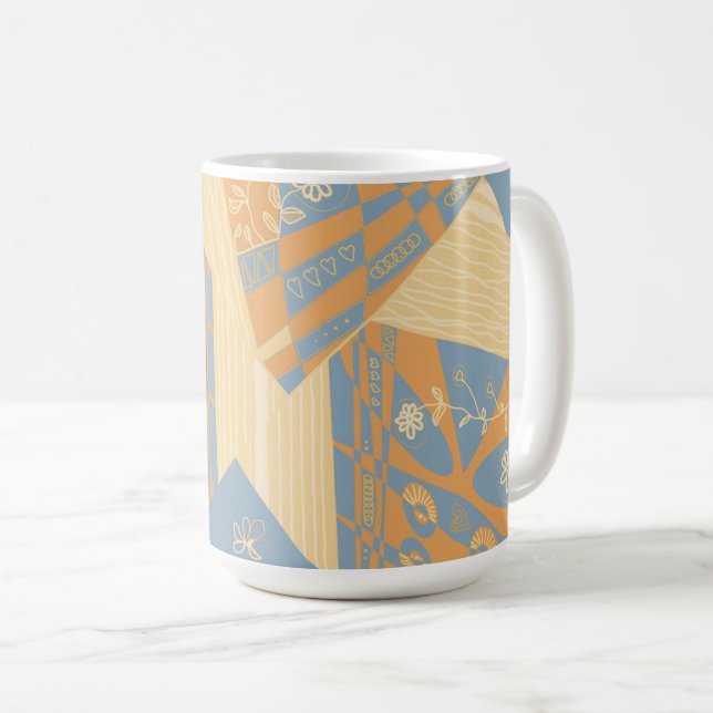 Mug Origami Chintz (L) Gris gris gris orange moyen (Devant droit)