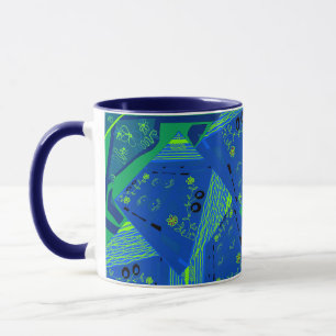 Mug Origami Chintz (L) Vert bleu