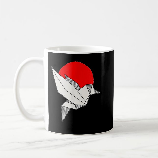 Mug Origami Papier Grue Oiseaux Japonais Pliage Art Ja (Gauche)