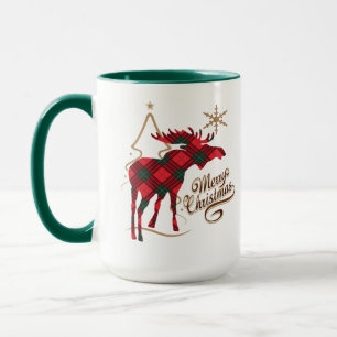 Mug Orignaux rouges de plaid de style campagnard de