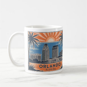 Mug Orlando Florida Skyline Style Vintage du milieu du