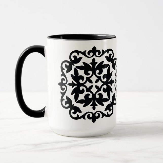 Mug Ornamental Floral Design (Gauche)