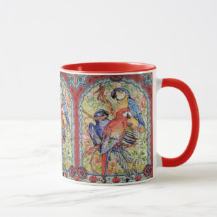Mug Orné rouge écarlate Hyacinth bleu macaw perroquet