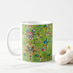 Mug Ornement chinois vintage Owen Jones floral vert
