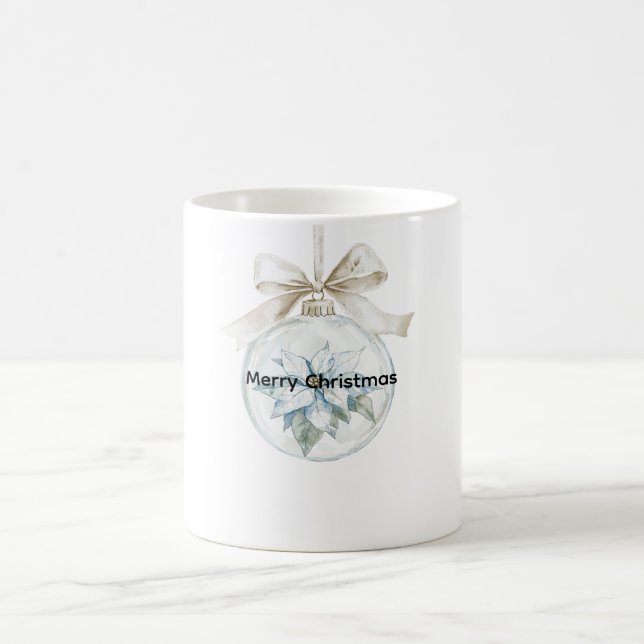 Mug Ornement de Noël de la caverne blanche bleue (Centre)