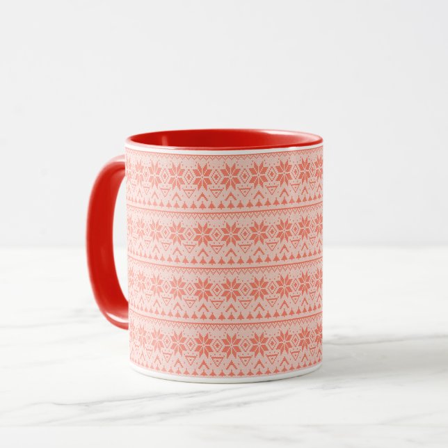 Mug ornement de Noël nordique hiver scandinave nork (Devant gauche)