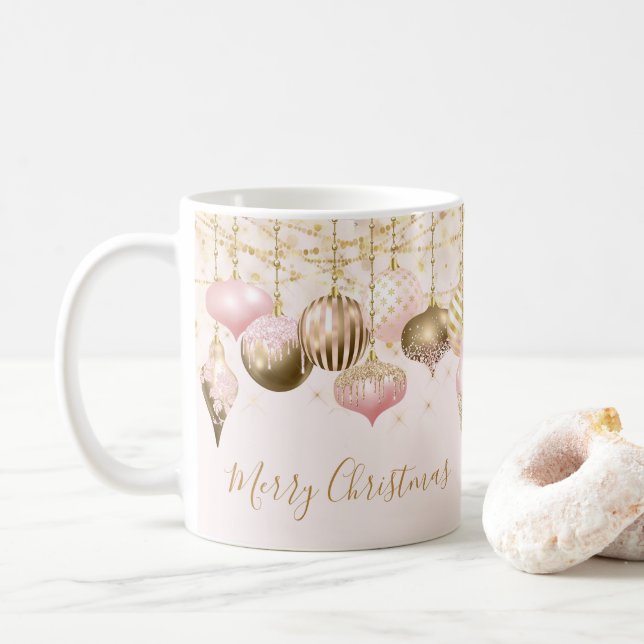 Mug Ornement d'or rose pâle (Avec donut)