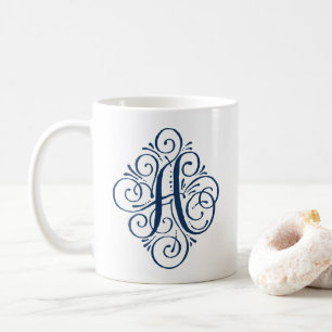 Mug Ornement Monogramme Swash Personnalisé